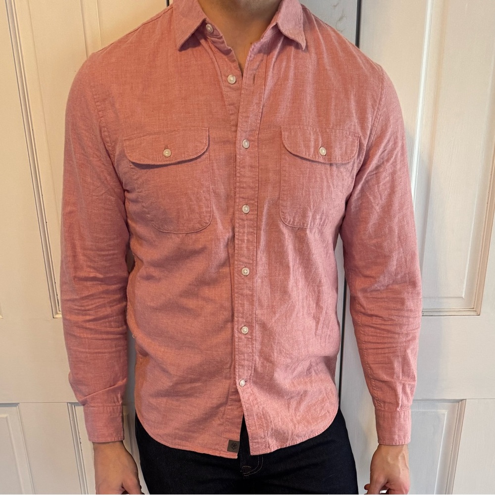 Banana Republic Pink Slim Ultra-Soft Flannel Button Down